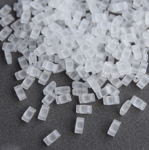 HTL-0131F Бисер Миюки Половинка Тилы Полупрозрачный матовый/Miyuki Half Tila Crystal matted