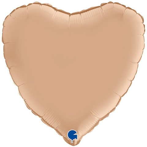 Шар Г 18''/46 см, Сердце, Сатин, Нюдовый (Белый песок), 1 шт.
