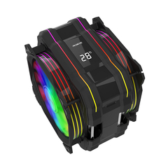 Кулер для CPU Alseye M120D Plus II, 2х120мм, 4-pin, Al+Cu, черный-белый/ARGB, 700-1900rpm, 73.7CFM, 38дБ, 6-PIPE(сплошная термоплощадка), TDP 200Вт, LCD-дисплей, INTEL 1700/1200/115x/2011/2066/1366, AMD AM5/AM4, программный мониторинг температуры  (AS.01.01.0044)