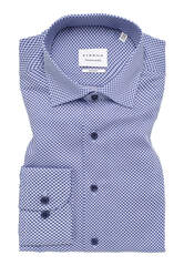 Сорочка мужская Eterna Slim Fit 4002-F170-16 с сине-голубым принтом
