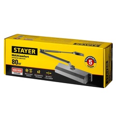 STAYER MAXComfort, до 80 кг, коричневый серебро, дверной доводчик (37917-80)