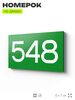 Номер на дверь 548, табличка на дверь для офиса, квартиры, кабинета, аудитории, склада, зеленая 120х70 мм, Айдентика Технолоджи
