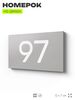 Табличка с номером 97 на дверь квартиры, для офиса, кабинета, аудитории, склада, серая 120х70 мм, Айдентика Технолоджи