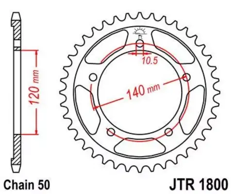 Звезда ведомая JTR1800 44ZBK
