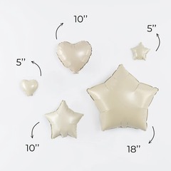 Шар К 5''/13 см, Мини-сердце, Кремовый, 5 шт.