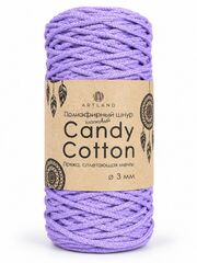 Плетёный шнур Candy cotton 3 мм, без сердечника, 300 гр, 90% х/б, 10% п/э, 120 м, сирень