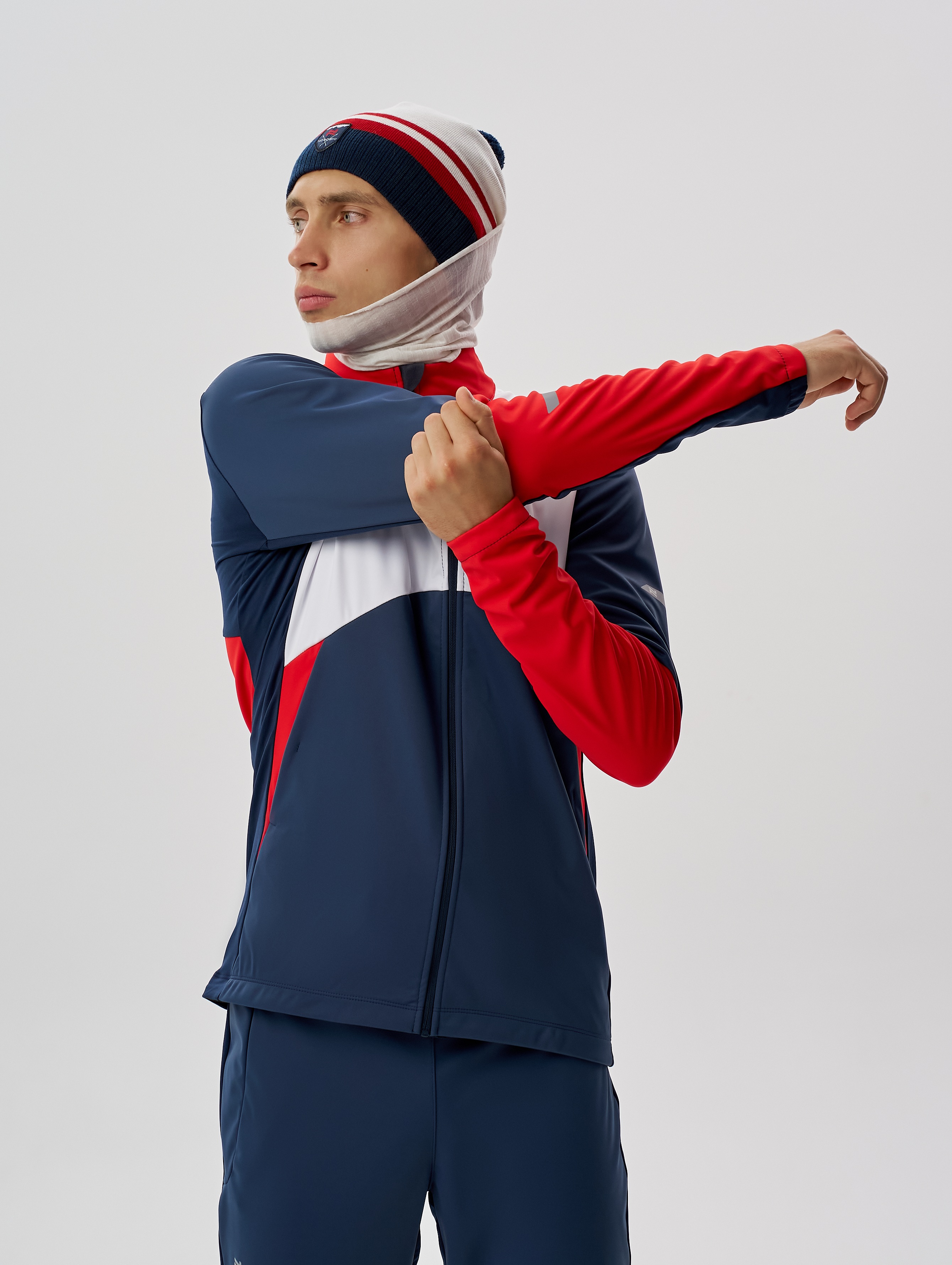 Мужская тренировочная лыжная куртка Nordski Pro 2.0 white-blue-red - 3