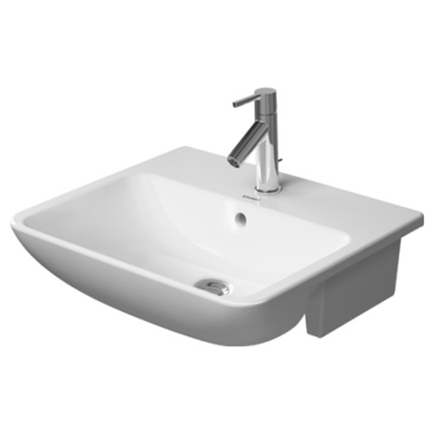 Duravit ME by Starck 378550030 Раковина встр. до половины, с перел., с 3 отв. под смес., включая крепление для встраивания в деревянную столешницу, 550x455мм