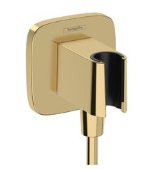 Hansgrohe FixFit Q 26887990 Шланговое подключение с держателем ручного душа (золото полированное) фото