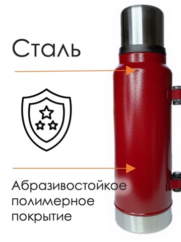 Картинка термос Skully ES-B220-1.3 Red - 4