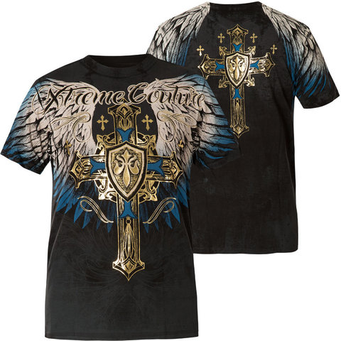 Xtreme Couture | Футболка мужская TEMPEST Black X1910I от Affliction перед и спина