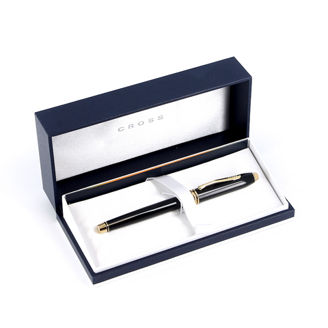 Ручка-роллер Cross Townsend, Black Lacquer Gold Plated (575)
