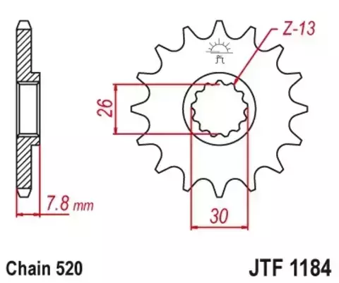 Звезда ведущая JTF1184 18