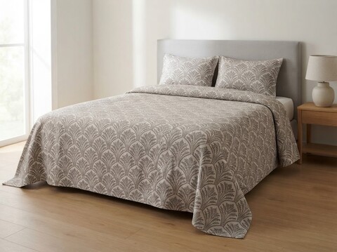 Покрывало Velora Home «Sidelya» 240×260 см + 2 наволочки 50×70 см, коричневый, хлопок 100%