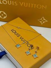 Серьги LV Blossom BB star с малахитом lux rose VGOLD