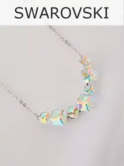 Колье дуга Мираж с кристаллами-хамелеонами Swarovski