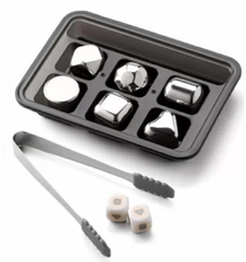 Охлаждающие камни для напитков Xiaomi Circle Joy Stainless Steel Quick Frozen Ice Cubes 6шт серебро