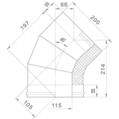 Отвод-сэндвич 135° d115х200мм (430/0,8 мм+оцинк) Ferrum в интернет-магазине ЯрТехника