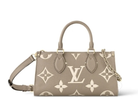 Сумка-тоут LOUIS VUITTON On The Go East West со съемным ремнем-цепочкой с плетёной отделкой из кожи