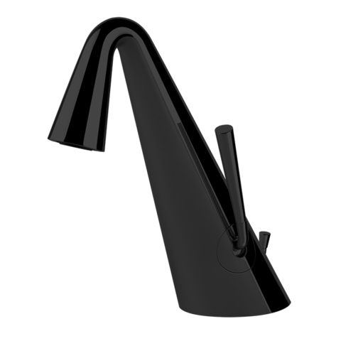 Gessi Cono 45002#299 Смеситель для раковины с донным клапаном на 1 1/4”, соединительные шланги на 3/8, цвет Black XL