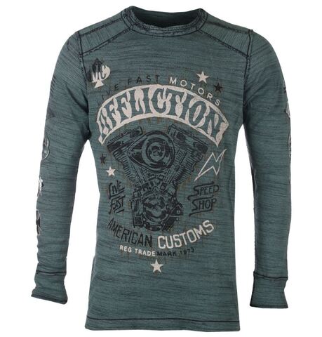 Affliction | Пуловер двусторонний мужской OVER EXPOSURE LS Thermal A26827 обратная сторона перед