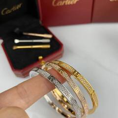 16237- Браслет LOVE small model pave lux качество white/rose/yellow VGOLD