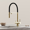 Sancos Imola SC4010ZG Смеситель для кухни с гибким изливом и краном для фильтра, цвет: полированное золото,черный