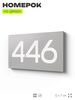 Номер на дверь 446, табличка на дверь для офиса, квартиры, кабинета, аудитории, склада, серая 120х70 мм, Айдентика Технолоджи