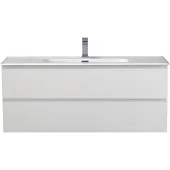 BelBagno KRAFT-1200-2C-SO-BO База под раковину подвесная с фрезерованными ручками по всей длине фасада с двумя выкатн. ящ., Bianco Opaco,1200x455x500 фото