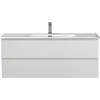BelBagno KRAFT-1200-2C-SO-BO База под раковину подвесная с фрезерованными ручками по всей длине фасада с двумя выкатн. ящ., Bianco Opaco,1200x455x500