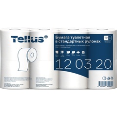 Бумага туалетная Tellus TР4 Премиум 2-слойная белая (8 рулонов в упаковке, 120320)