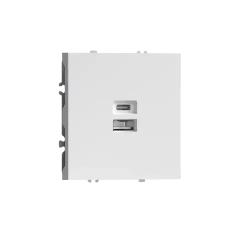 USB зарядное устройство, 20Вт тип A, С, матовый белый DONEL S08