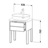 Duravit Luv LU956003939 База напольная, 743x688x450, 1 выдв.ящик, цвет скандинавско белый шелковисто-матовый