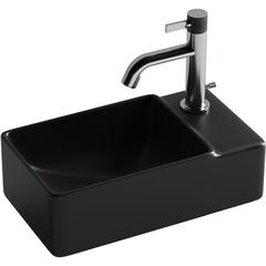 Ceramica Nova Element CN5045MB Умывальник подвесной прямоугольный (чаша слева, отверстие под смеситель справа), 39.5x22, цвет: чёрный фото