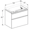 Geberit Smyle Square 500.353.00.1 Тумба под раковину 73.4x61.7x47см, Белый / Высокоглянцевое покрытие