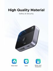 Переключатель UGREEN AW701 (65878) 2 in 1 8K@60Hz DisplayPort&USB-C Switcher, черный
