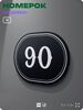 Номерок на дверь квартиры 90, для кабинета, офиса, шильдик 9 х 7 см, черный, Айдентика Технолоджи