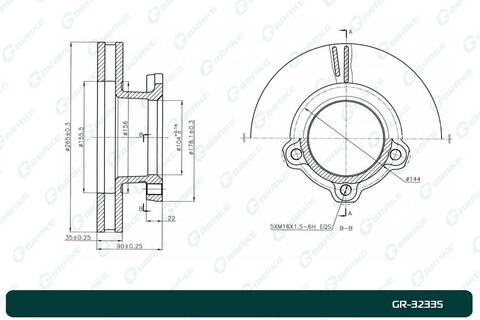 Диск тормозной вентилируемый G-brake GR-32335