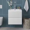 BelBagno UNO-600-2C-SO-BO База под раковину подвесная с фрезерованными ручками по всей длине фасада с двумя выкатн. ящ., Bianco Opaco, 600x455x608