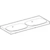 Geberit Acanto 500.628.01.2 Двойная раковина 120x48.2см, белый