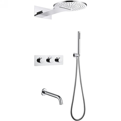 Abber Wasser Kreis AF8150 Душевая система скрытого монтажа с изливом, термостат, цвет: хром фото