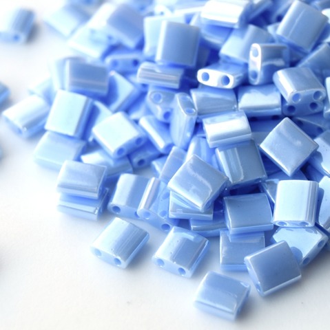 TL-0446 Бисер Миюки тила Голубой непрозрачный глянцевый /Miyuki Tila Opaque Light Periwinkle Luster