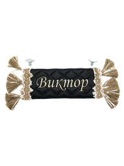 Карман Виктор (черный с бежевой вышивкой, экокожа)