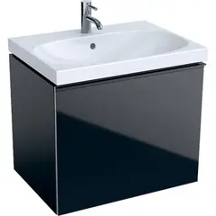 Geberit Acanto 500.610.16.1 Тумба под раковину, 64x53.5x47.5см, черный / лакированный матовый, черный / глянцевое стекло фото