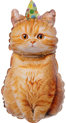 Шар К Мини-фигура, Котик в колпачке, 17''/43 см, 5 шт.