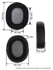 Амбушюры для наушников ATH-MSR7, M50X, M40, M20 (Черно-фиолетовые)