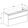 Geberit Smyle Square 500.356.00.1 Тумба под раковину 118.4x61.7x47см, Белый / Высокоглянцевое покрытие