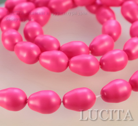 5821 Хрустальный жемчуг Сваровски Crystal Neon Pink грушевидный 11х8 мм