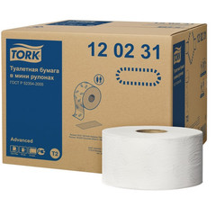 Бумага туалетная в рулонах Tork/Tellus Advanced T2 2-слойная 12 рулонов по 170 метров (артикул производителя 120231)