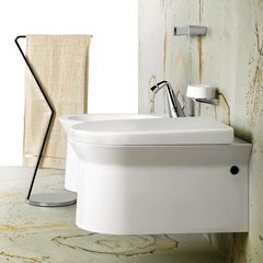Gessi Cono 45007#031 Смеситель для биде на 1 отв. с донным клапаном и соединительными шлангами, цвет: хром фото